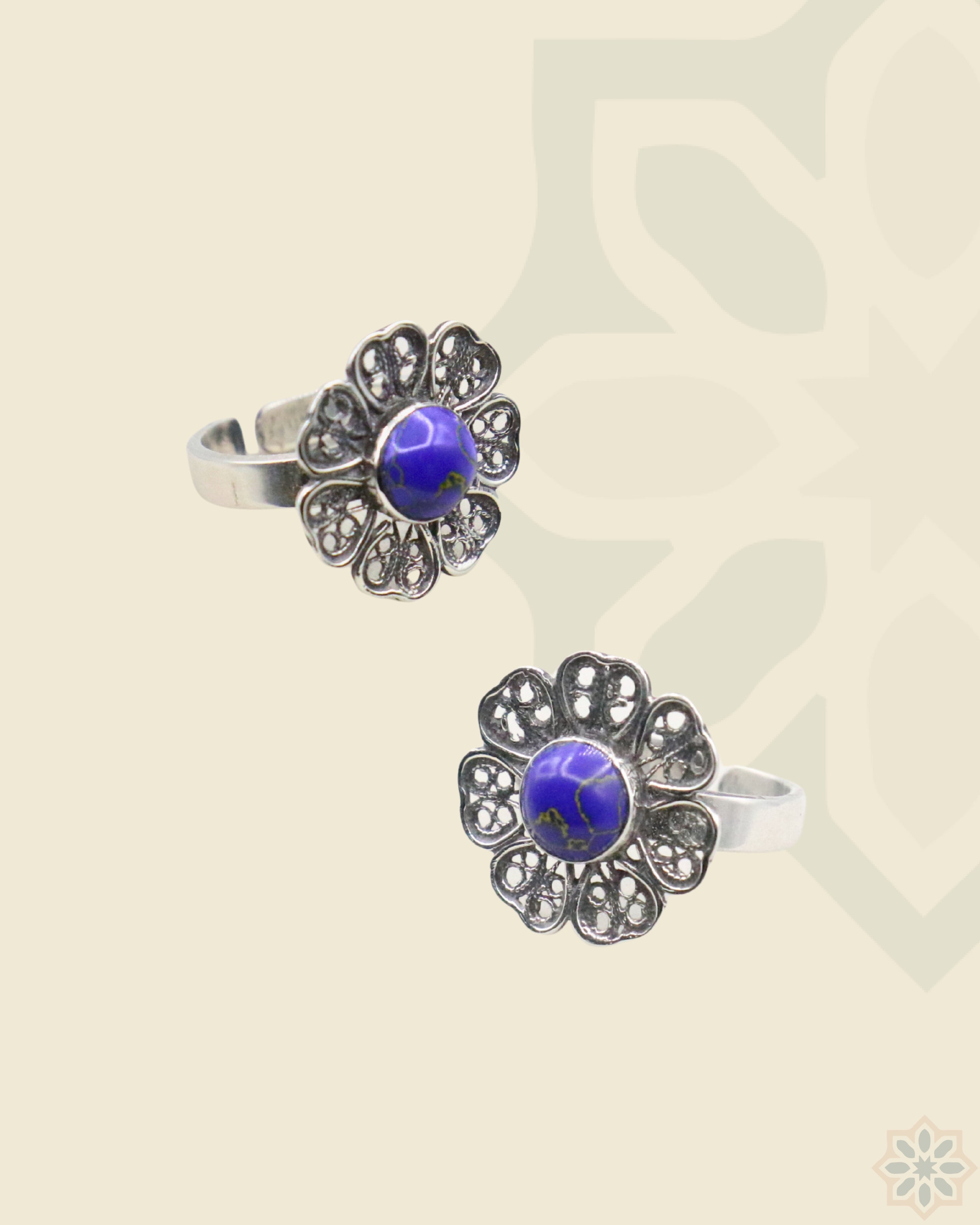 Navy Rose Ring