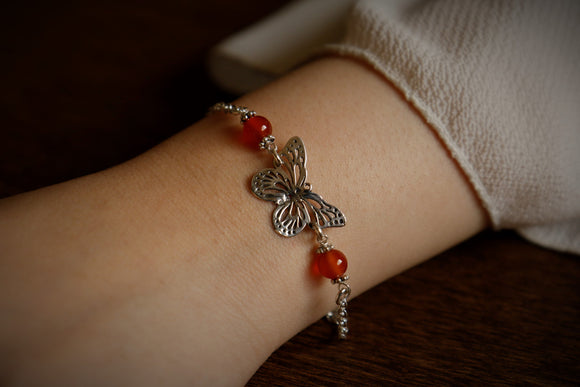 Butterfly Bracelet with Maroon