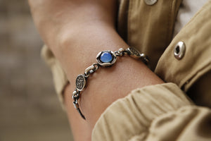 "Affection" Bracelet with Navy Blue Stone