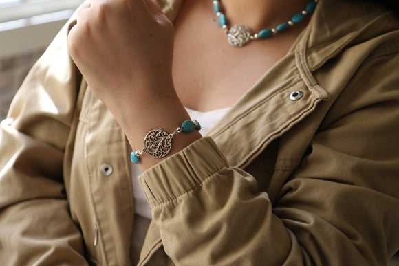 Turquoise Stone Bracelet with decorative Pendant