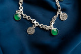 Adoring Bracelet with Green Pendants