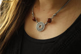 "Every beauty suits you" necklace with maroon stones