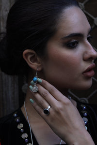 "Your place in the heart" Earring, with turquoise stone