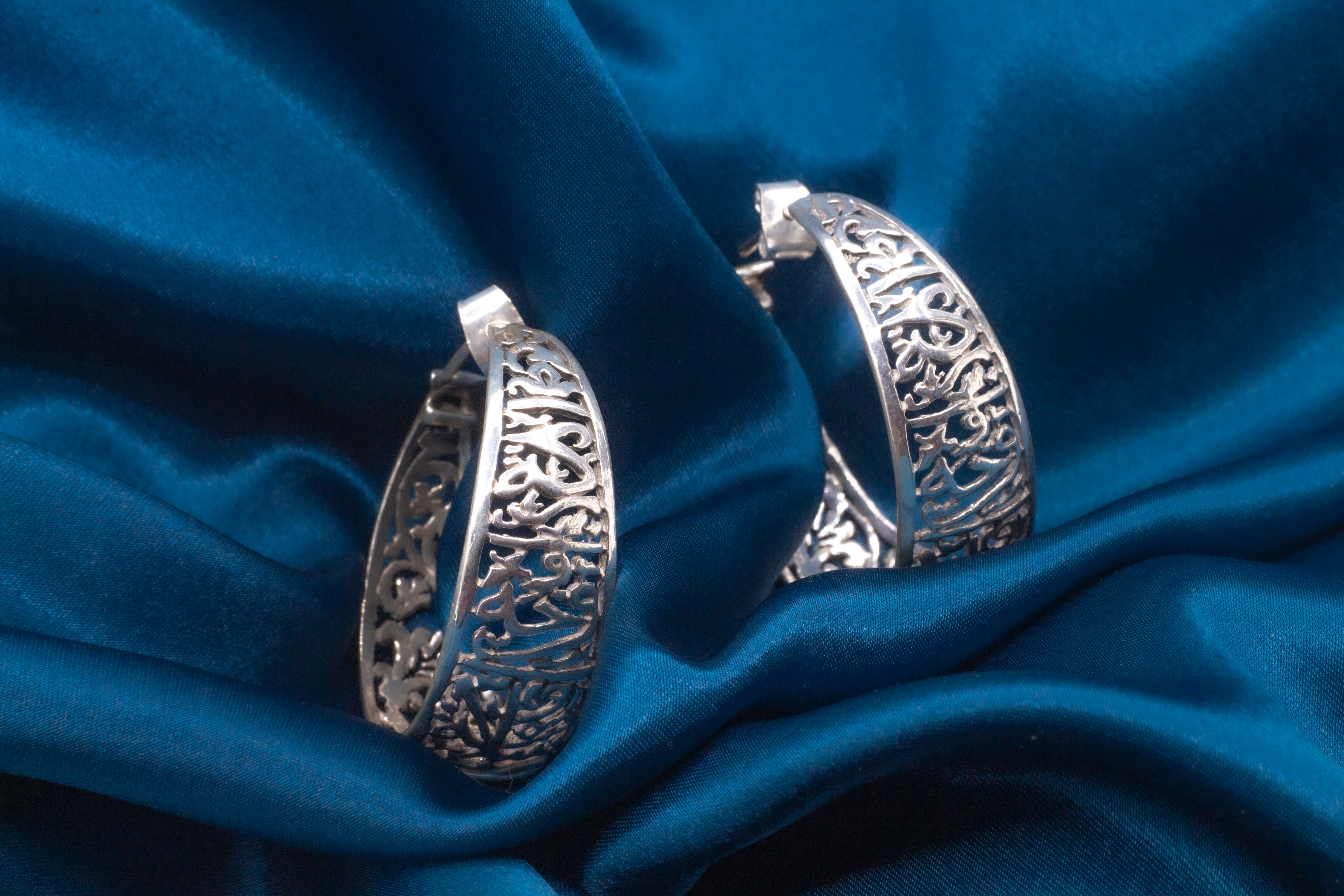 Big Adorned Crescent Earrings