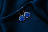 Circular blue navy earring