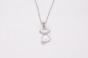Kids Silver Necklace - Kitty full