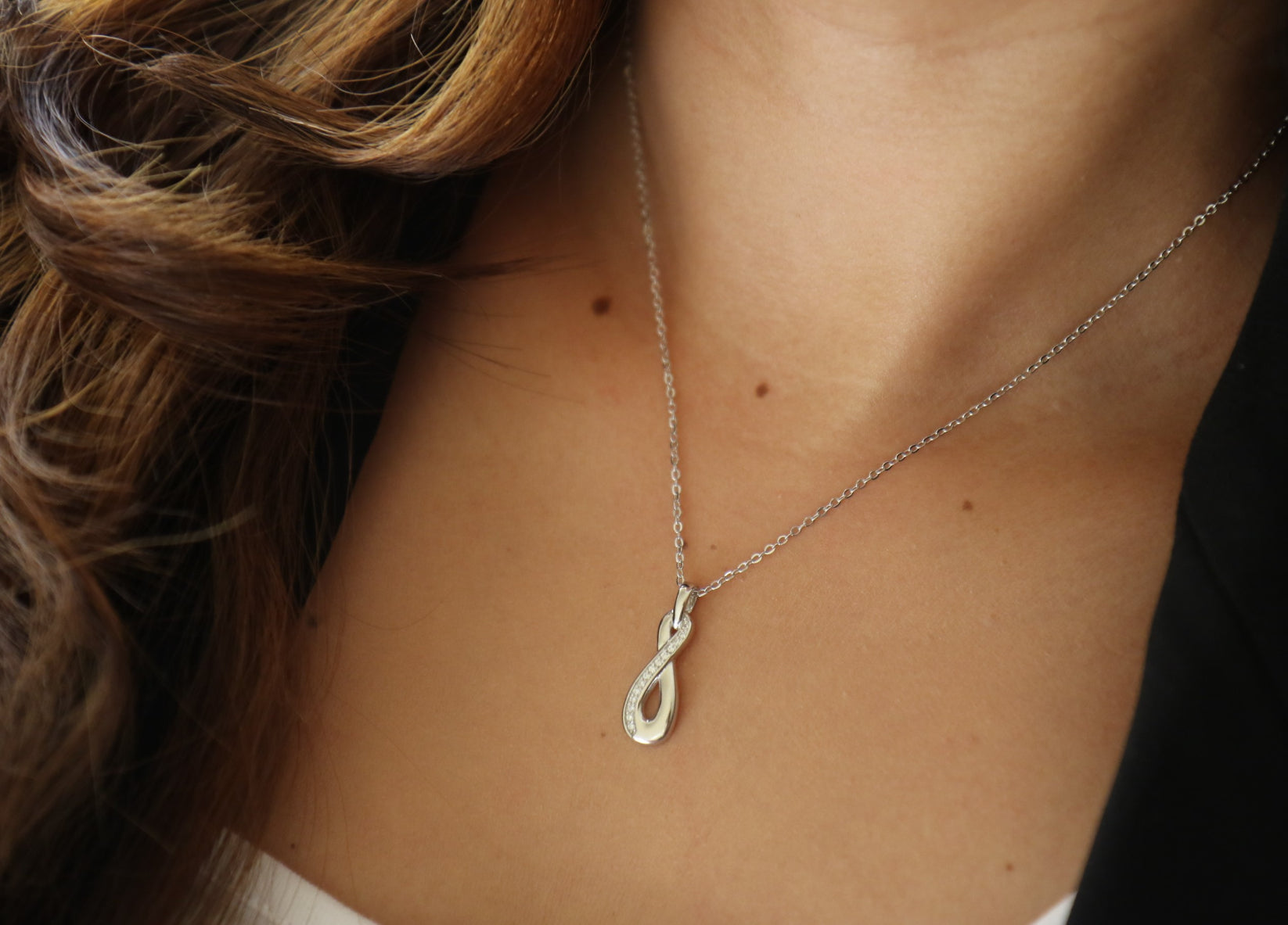 Simple Silver Necklace- Infinity