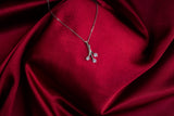 Sterling silver necklace with zircon crystal stone