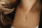 Sterling silver necklace with zircon crystal stone