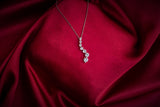 Silver necklace- Zigzag stones