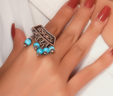 "Happiness" Ring With Turquoise Stones