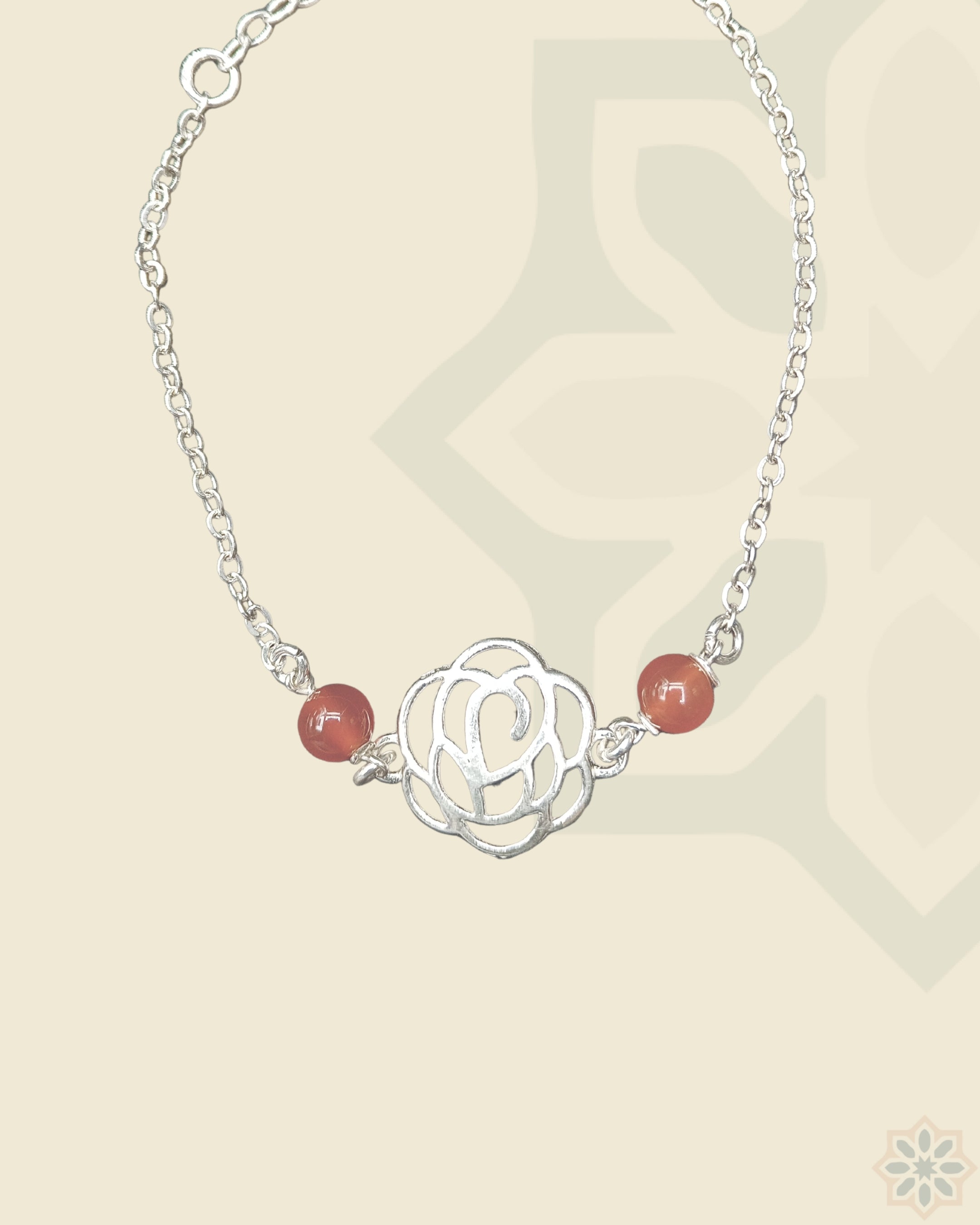 Bloom Chain Bracelet with Brown Agate