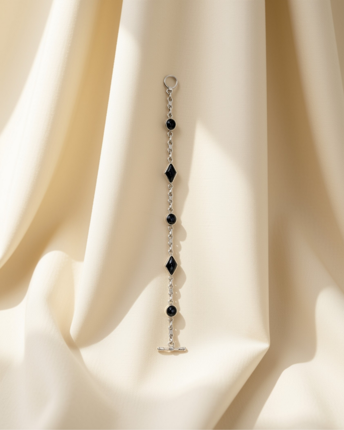 5 Black Stones Bracelet 1198