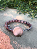 Grey thread bracelet with Kashmiri stone