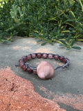 Grey thread bracelet with Kashmiri stone