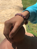 Grey thread bracelet with Kashmiri stone