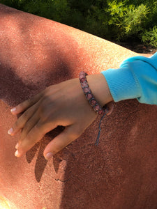 Grey thread bracelet with Kashmiri stone