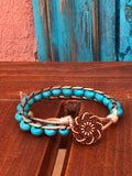 Kashmiri thread bracelet with turquoise stone