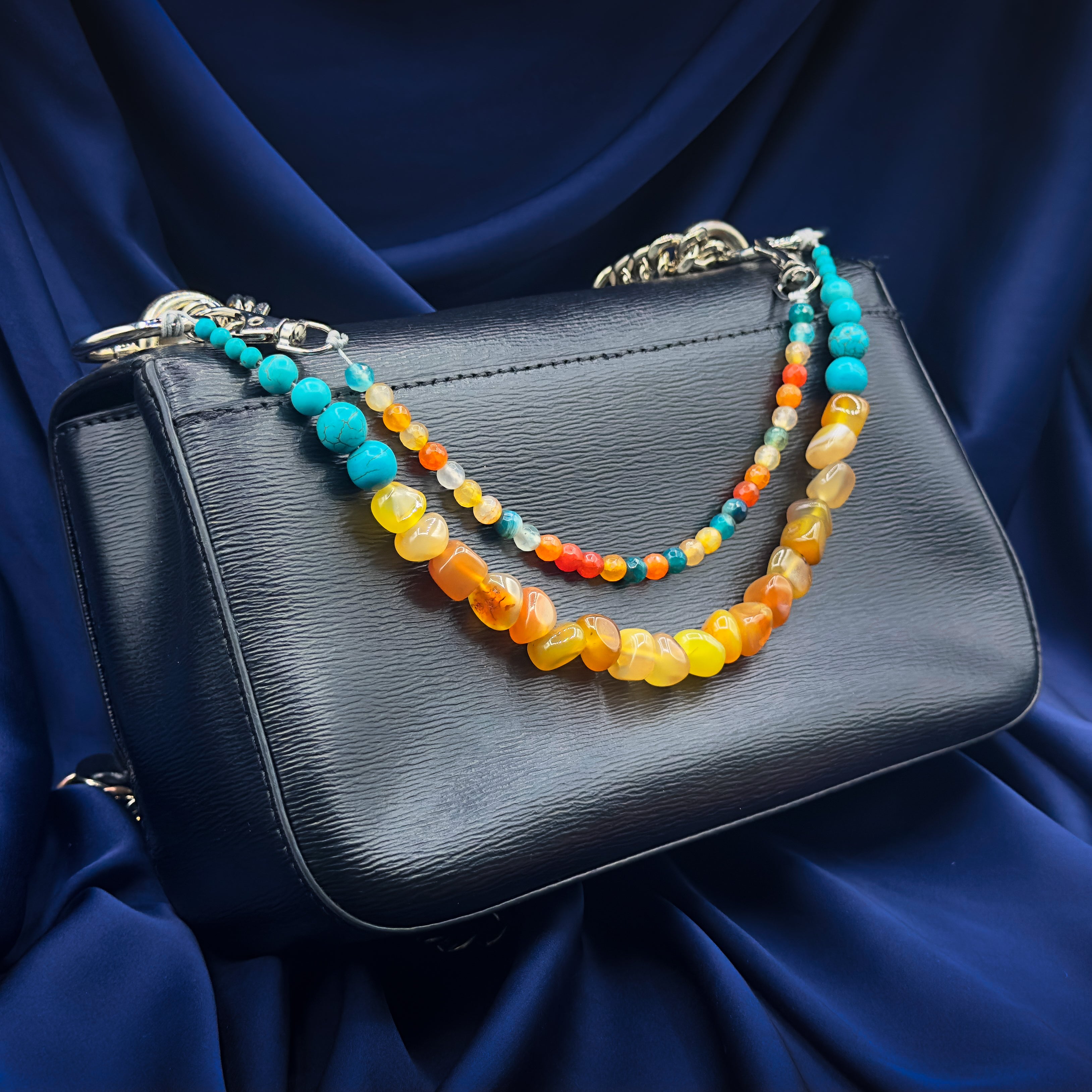 Bag Chain Double Agate/Turquoise