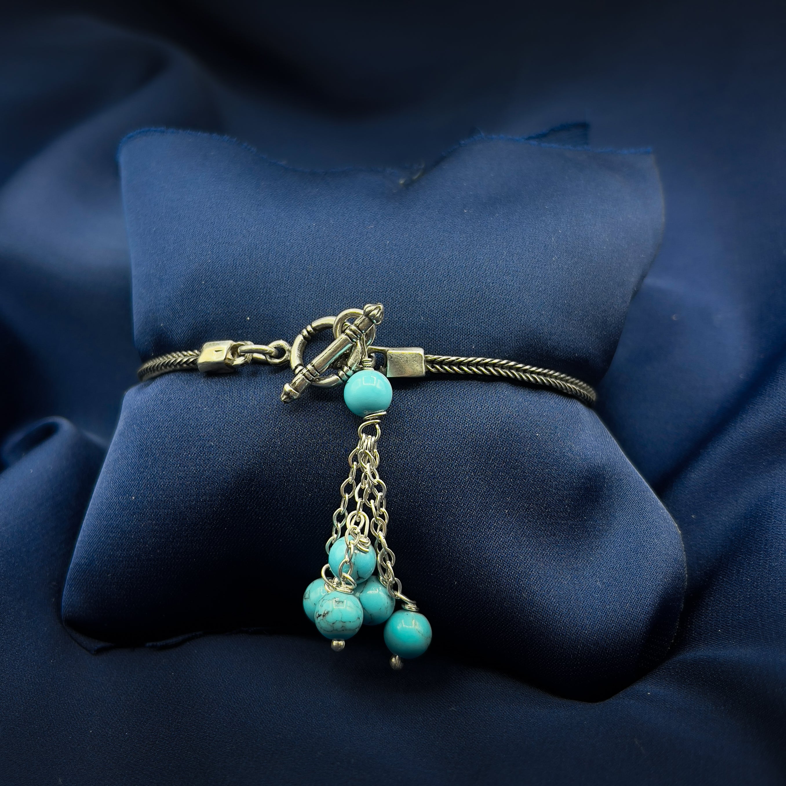 Conjoined Triangle Bracelet (Turquoise)