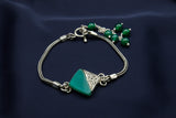 Conjoined triangles bracelet (Green Agate)