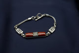 "Happiness" Rectangular bracelet in maroon