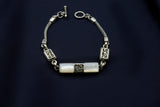 "Love" Rectangular bracelet in pearl