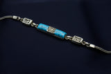 "Affection" Rectangular bracelet in Turquoise