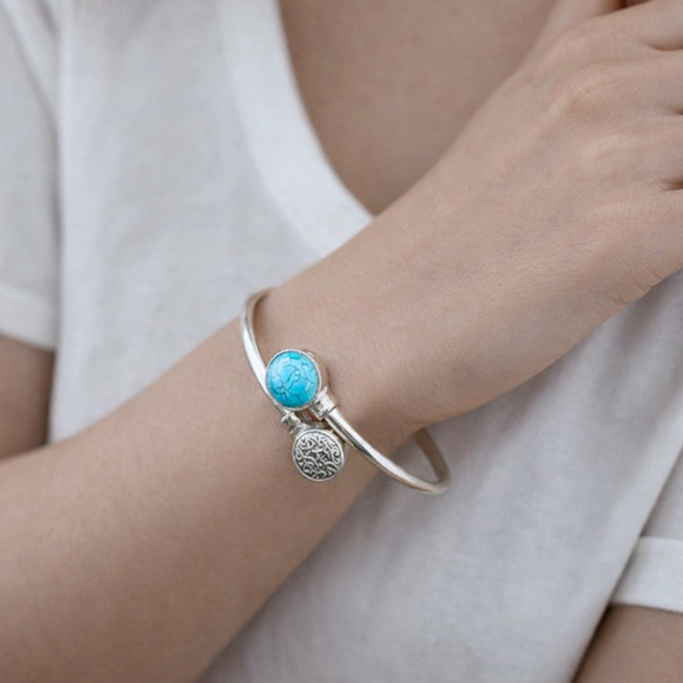 Beautiful Soul Bangle with Turquoise Stone
