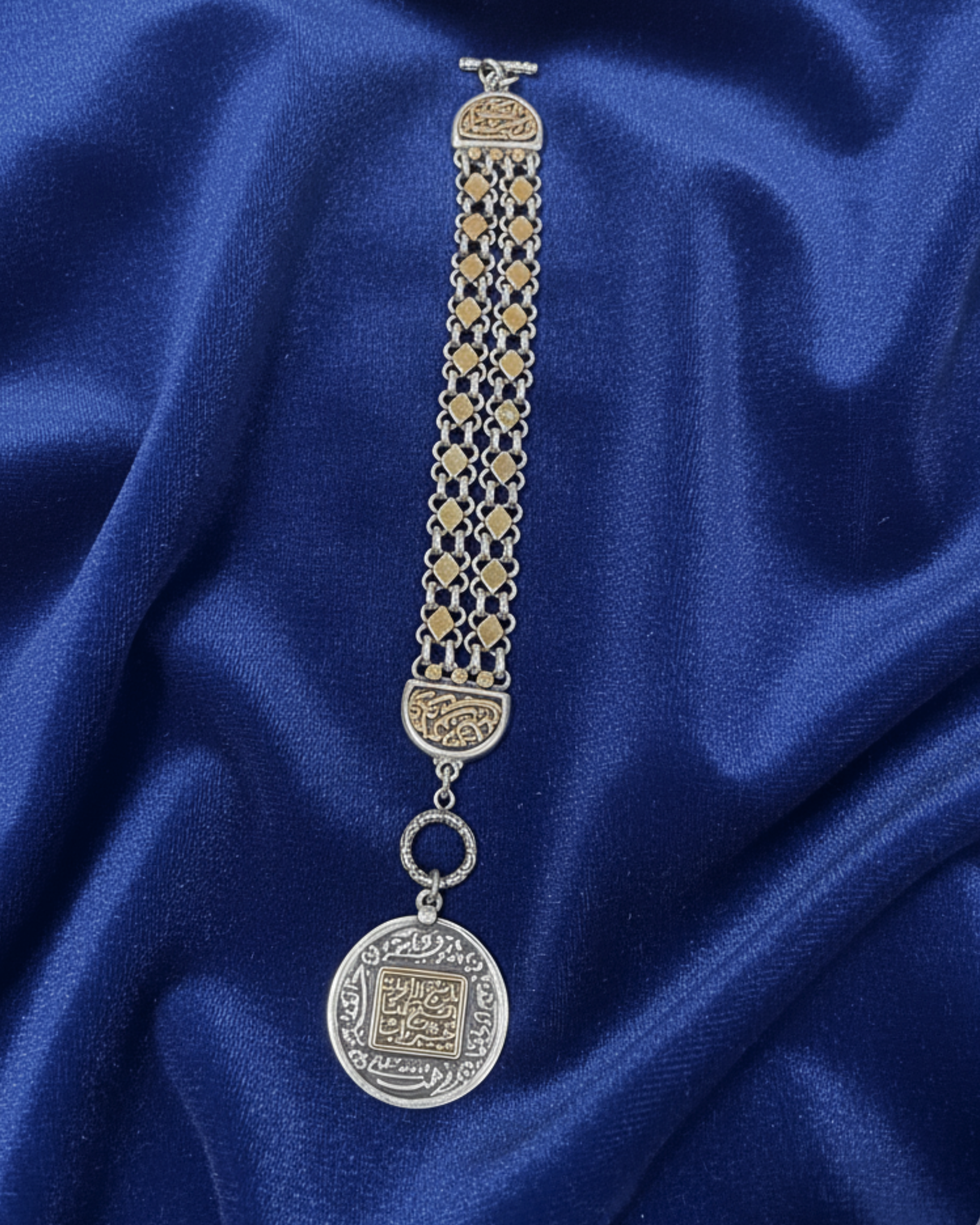 "Keys to Prosperity" Silver and Copper Bracelet ( 1371 )