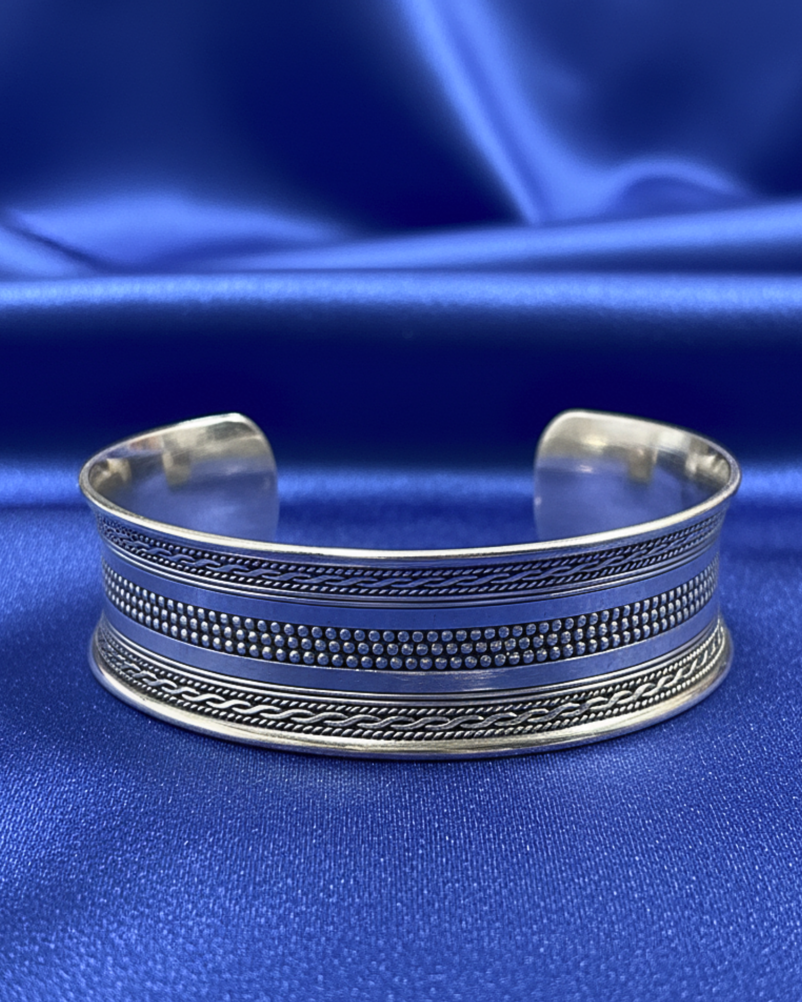 Multi-Rope Chain Silver Cuff Bracelet 1362 إسواره