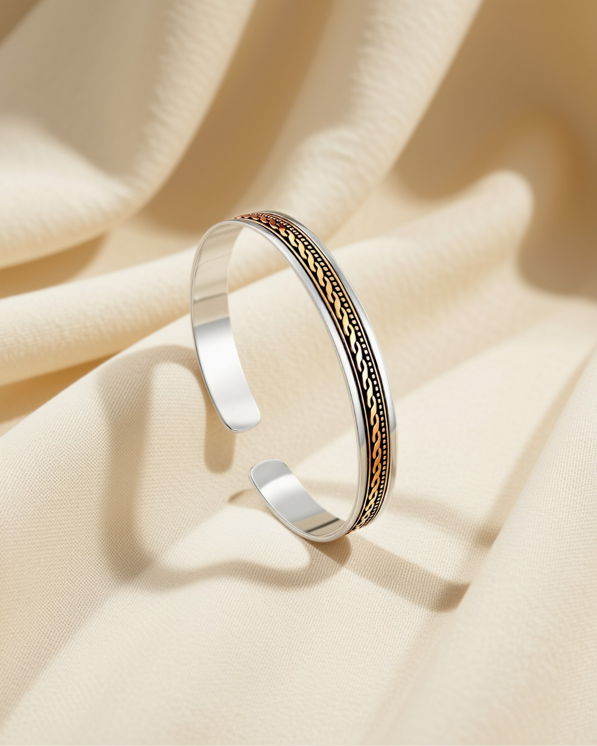 "Eternal Weave" Silver Bracelet 1370  - "سوار نسج الأبدية من الفضة"