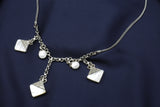 Three triangles necklace with Pearl