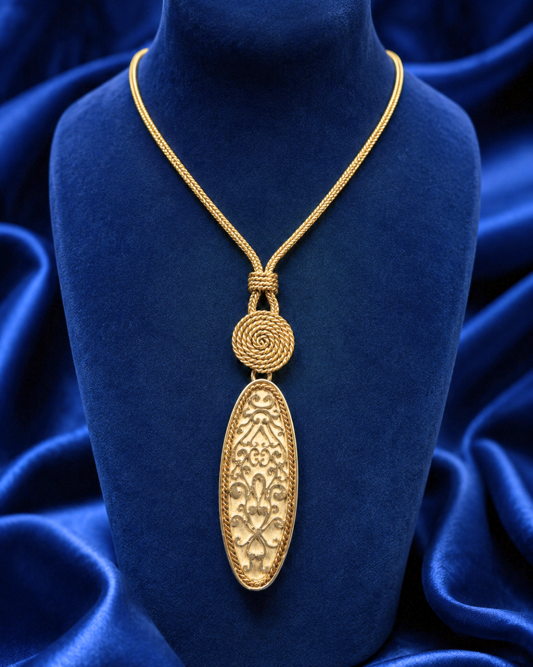 Arabesque Elongated Oval Drop Earrings 2292   قلادة