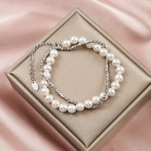 Bracelet twisted chain and pearls