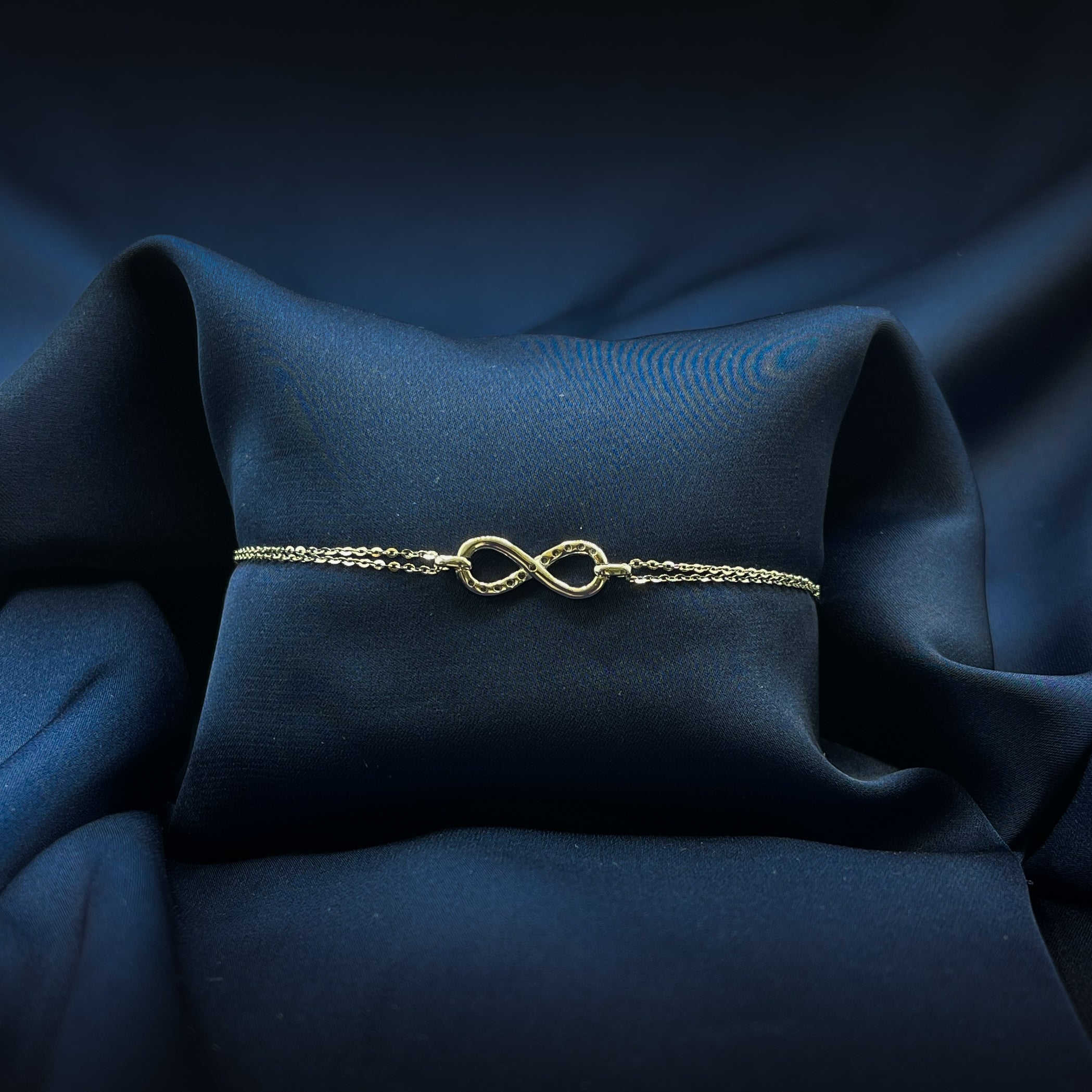 Infinite Charm Silver with Double Chain Bracelet