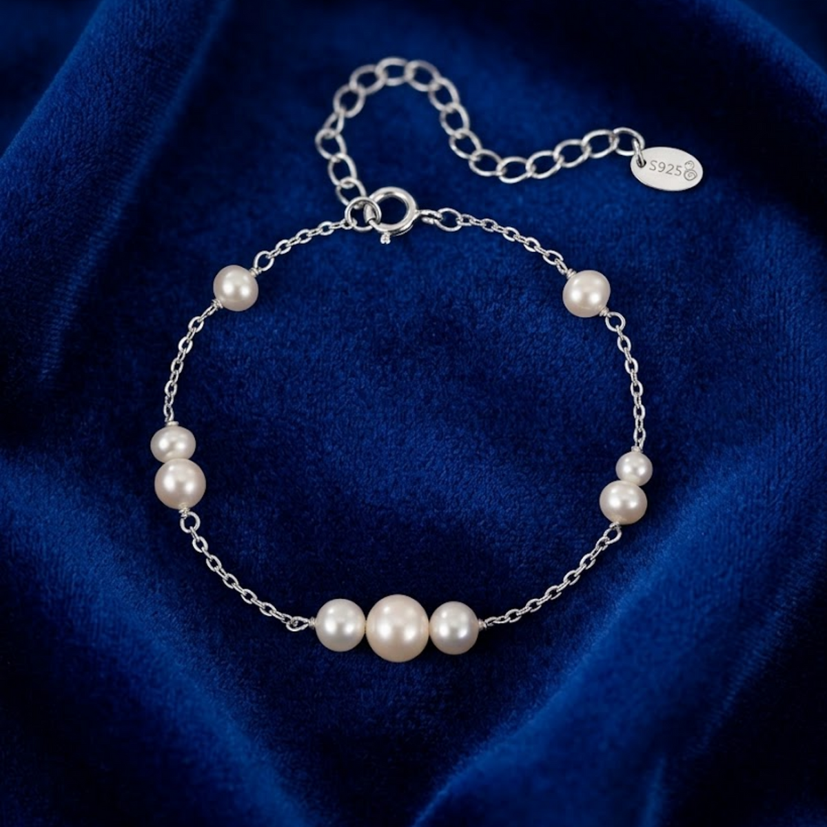 Freshwater Pearl Station Bracelet  3219  اسواره