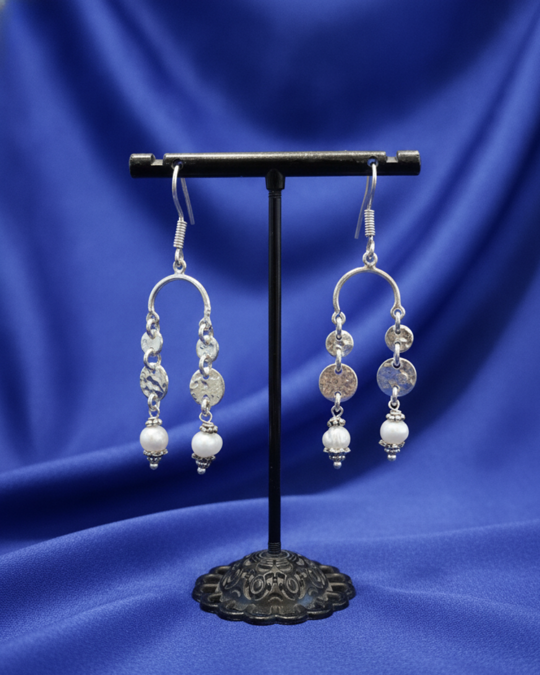 Silver and Pearl Duo Earrings 4226