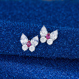 4241 Earrings Silver Butterfly Crystal