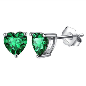 Green Glow Silver Earrings 4242