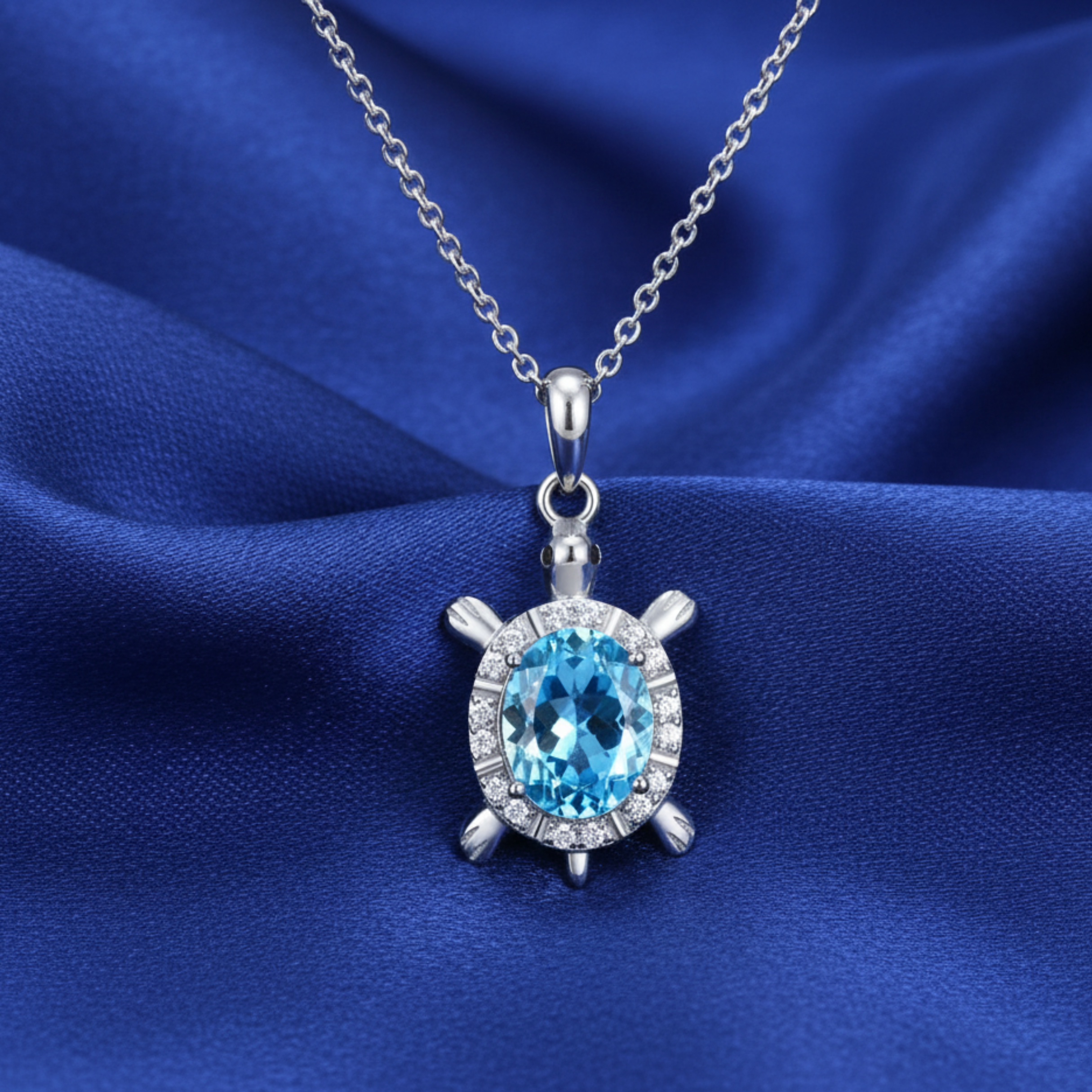 Simple Ocean Glow Silver Necklace