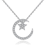 Moonlight star silver necklace