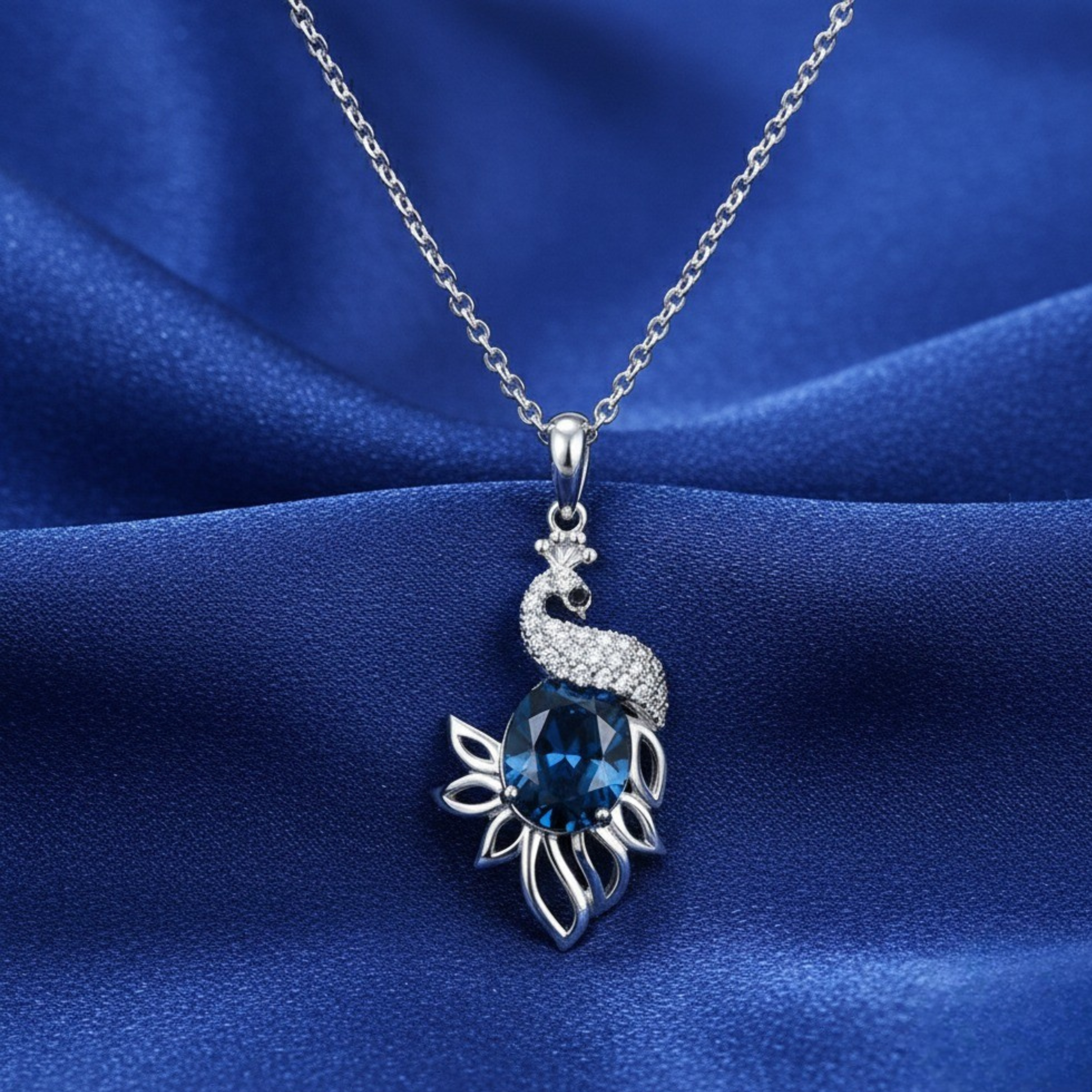 Simple Swan Glow Silver Necklace