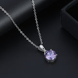 Purple Glow Silver Necklace