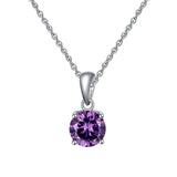 Purple Glow Silver Necklace