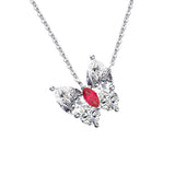 Crystal Butterfly Silver necklace