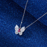 Crystal Butterfly Silver necklace