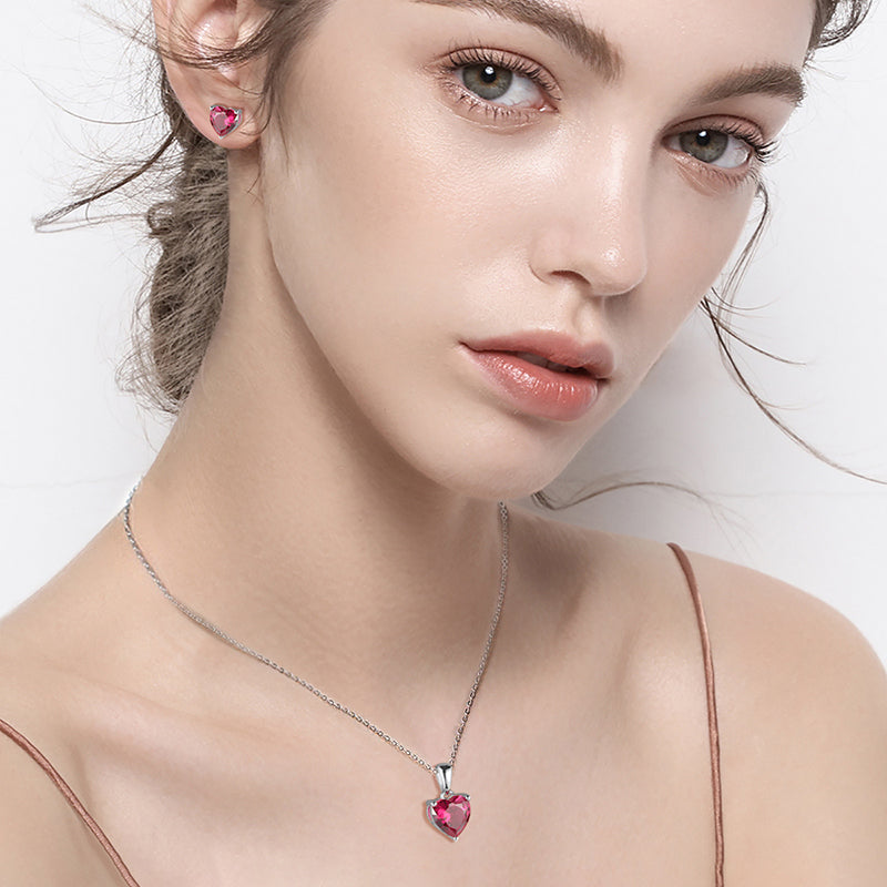 Simple Heart Glow Heart Silver Necklace