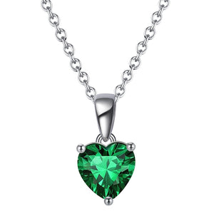 Green Glow Silver Necklace