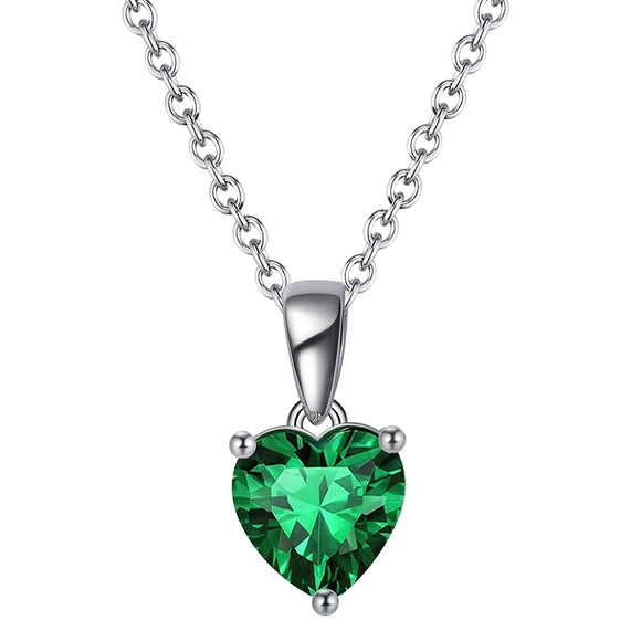 Green Glow Silver Necklace